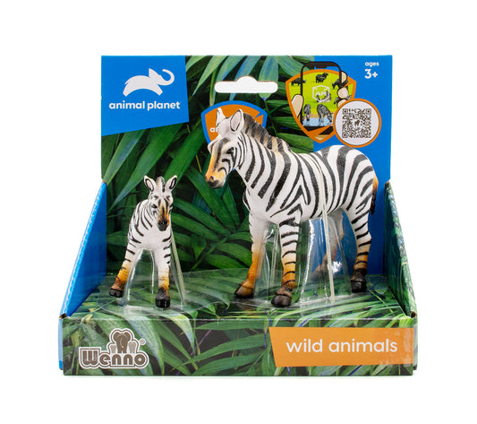 Animal Planet 2 Pcs Zebra In Open Touch Box