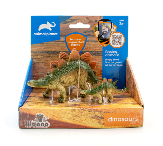 Animal Planet 2 Pcs Stegosaurus In Open Touch Box