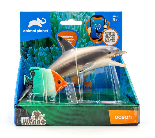 Animal Planet 2 Pcs Dolphin And Fish In Open Touch Box