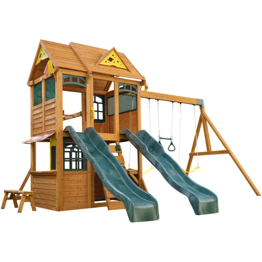 KidKraft Overland Heights Wooden Swing Set