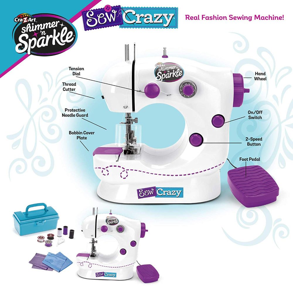 Cra Z Art Shimmer N Sparkle Sew Crazy Sewing Machine Toys4me 0051