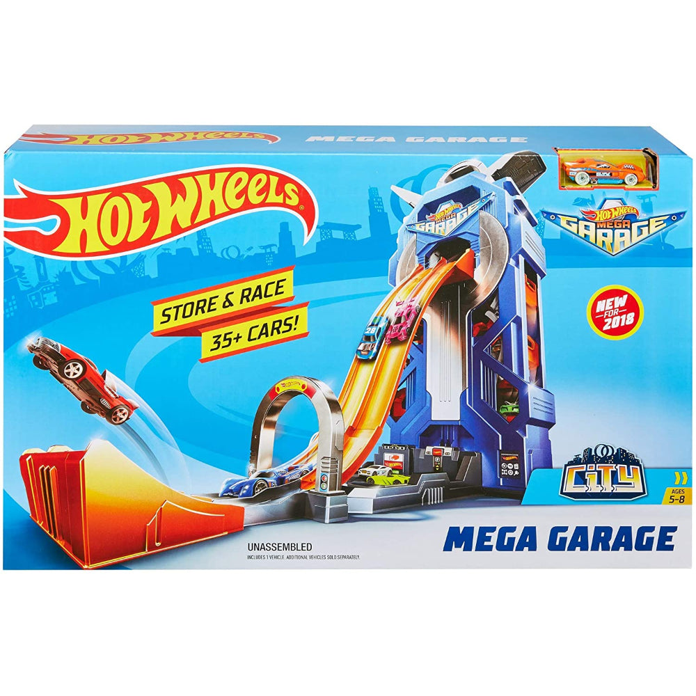 Hot Wheels City Mega Garage Connectable Play Set with Diecast and Mini –  Toys4me