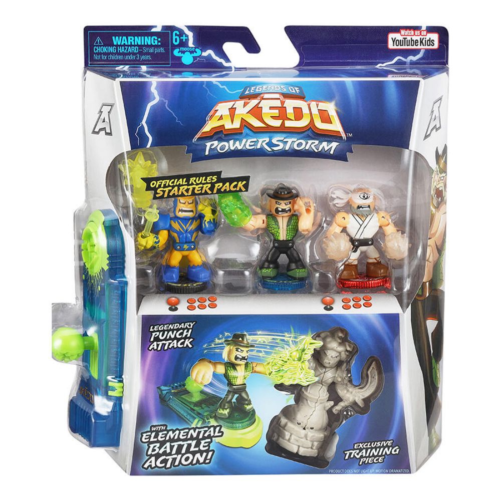 Legends of Akedo Beast Strike - Official Rules Bite Strike Starter Pack - 3  Mini Battling Warriors with Training Practice Piece and Exclusive Joystick