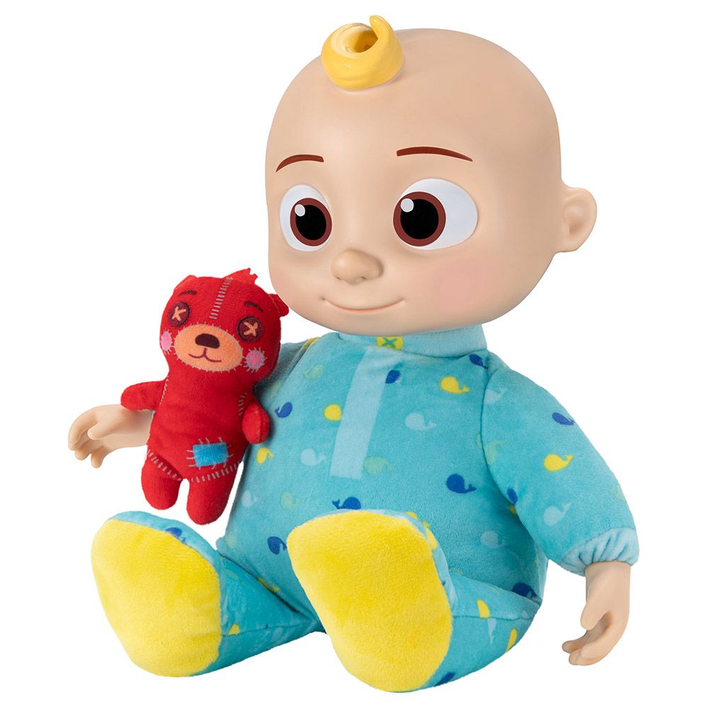 Cocomelon Musical JJ Plush Doll - Press Tummy to Sing Bedtime Song Clips -  Includes Feature and Small Pillow Plush Teddy Bears