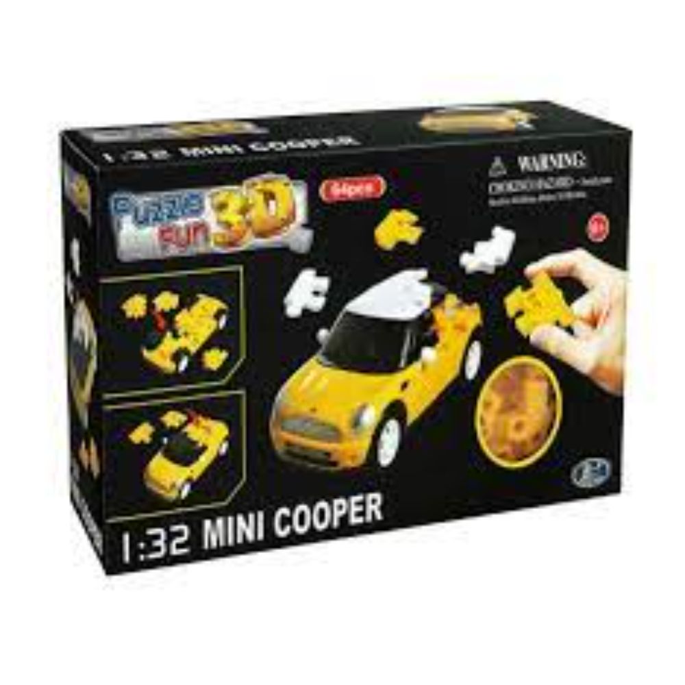 Happy Well 3D Puzzle Mini Cooper yellow Toys4me