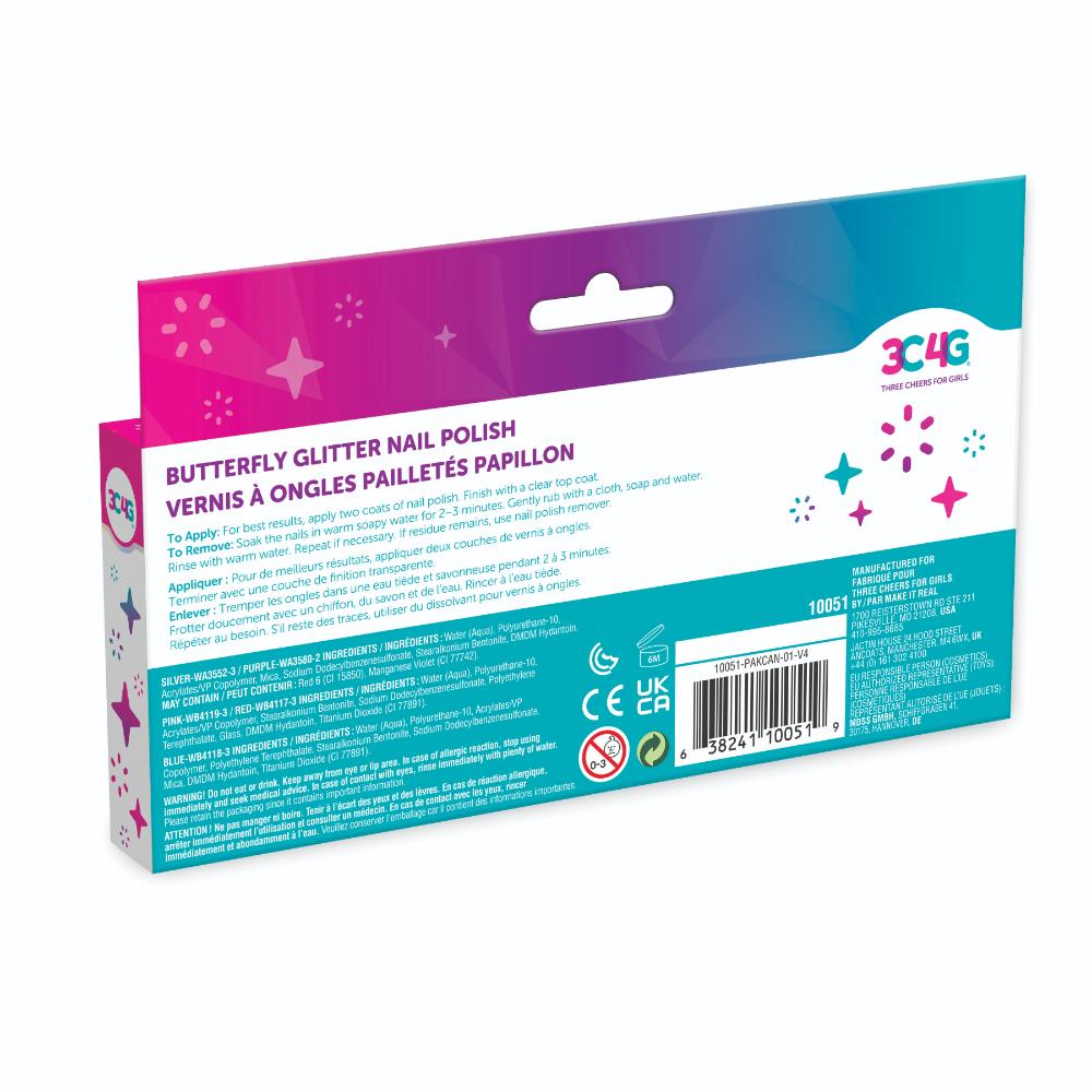 3C4G 5pk butterfly nail polish set