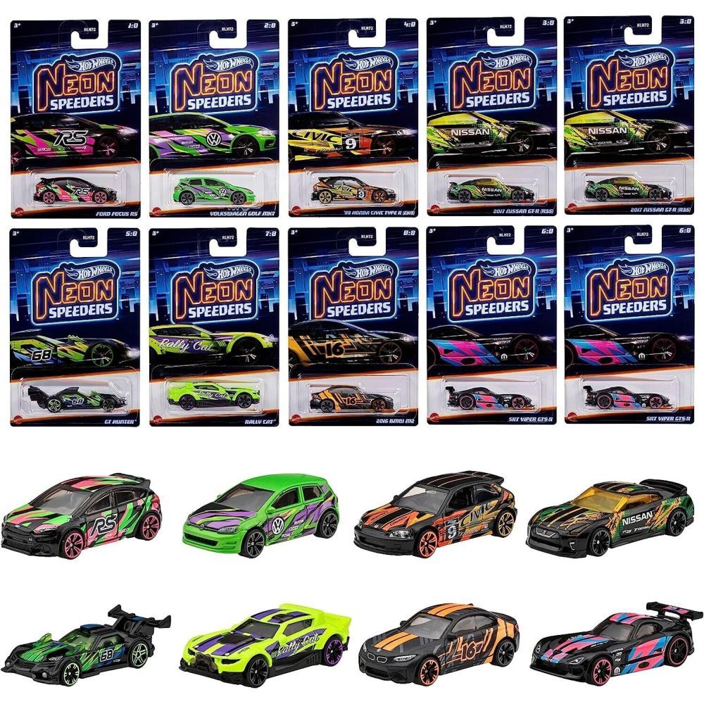 Hot Wheels Themed Neon Speeders Asst