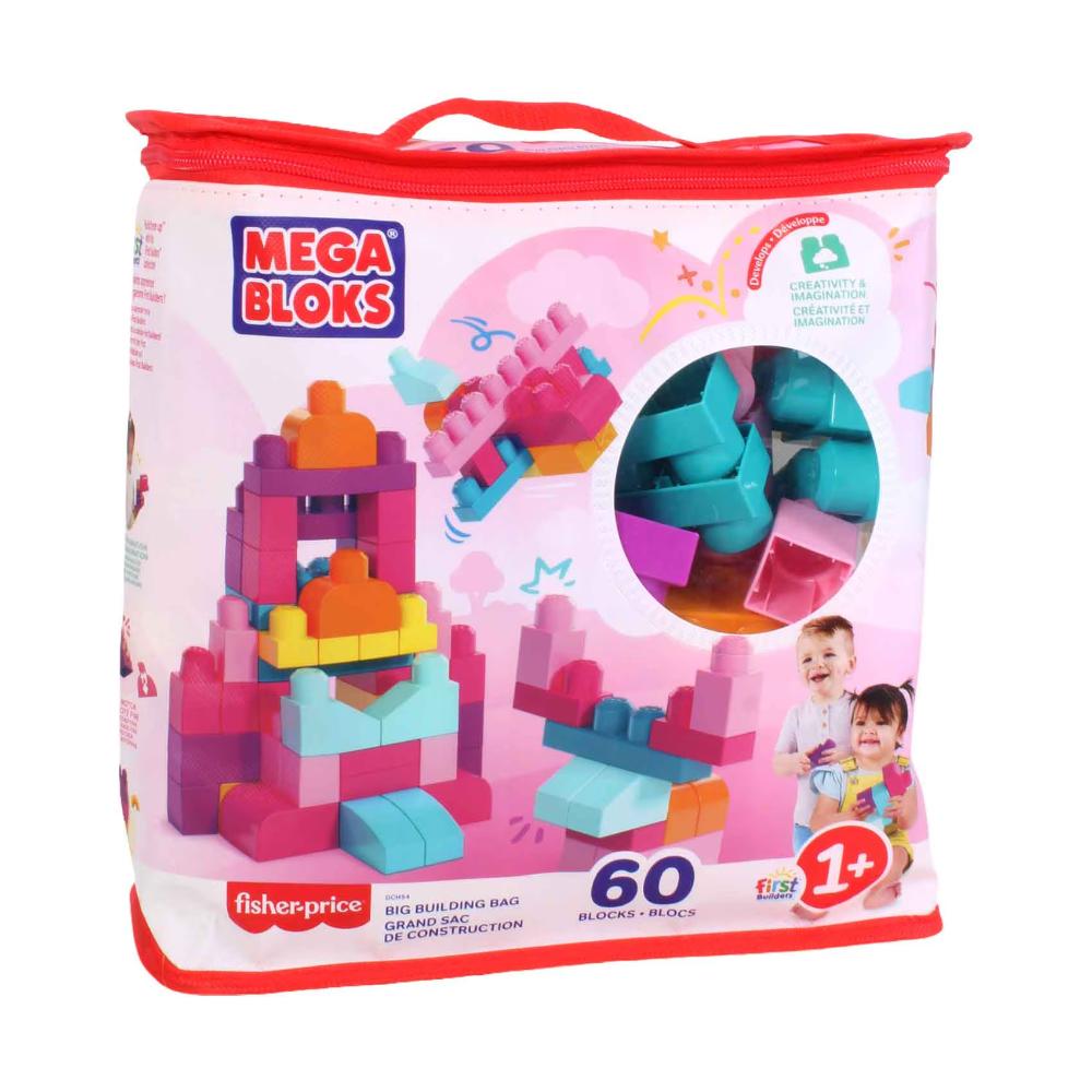 Mega Bloks First Builders Building Bag 60pcs Pink