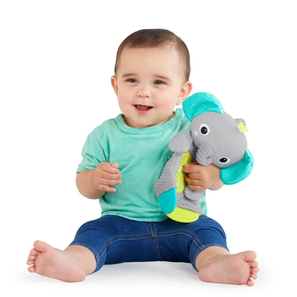 Bright Starts Snuggle Teethe Plush Peg Elephant