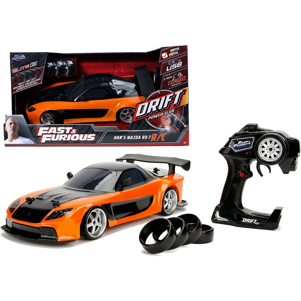 Fast & Furious 1:10 Han's 1993 Mazda RX-7 Drift Power Slide R/C