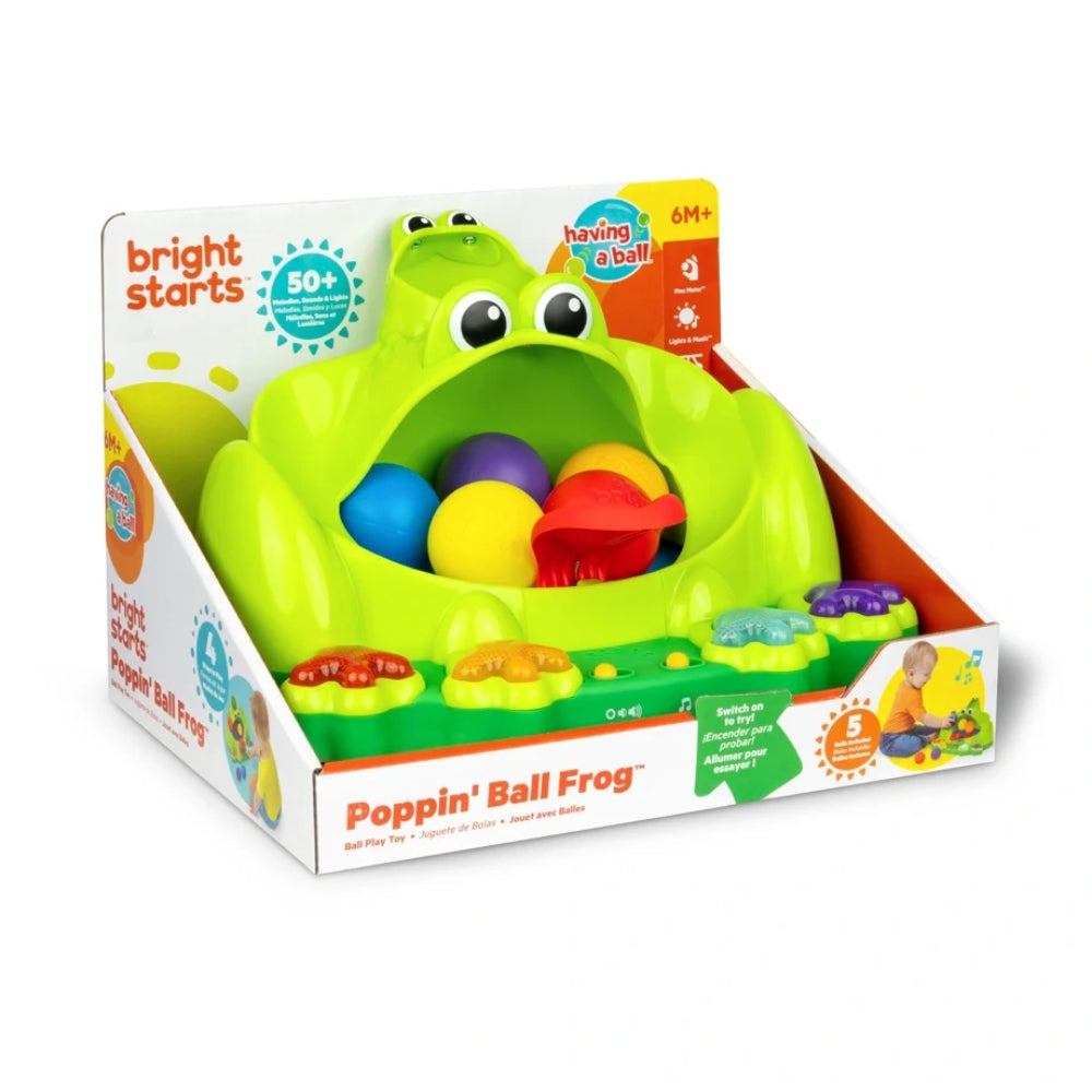 Bright Starts Poppin Ball Frog Ball Play Toy