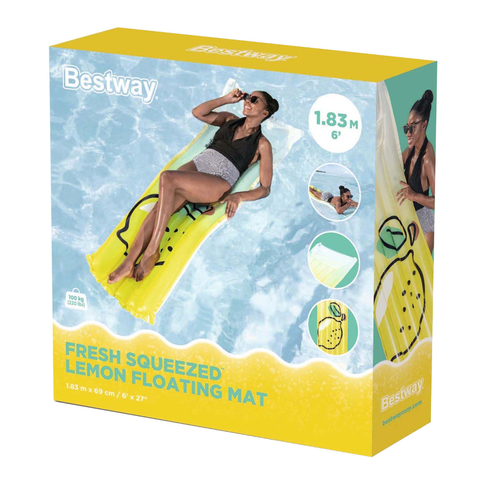 Bestway 6x 27 1 83m x 69cm Fresh Squeezed Lemon Floating Mat Bestway 6x 27 1 83m x 69cm Fresh Squeezed Lemon Floating Mat