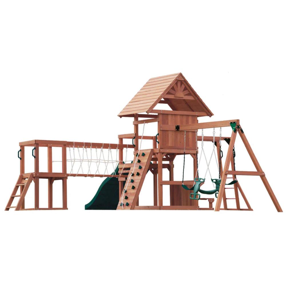 Mountpeak Doble Decker Everest Swing Set Playhouse With Wooden Roof Toys4me
