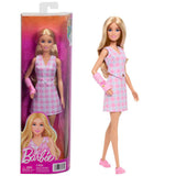 Barbie Fashionistas With Pink Arm Cast And Plaid Top And Skirt