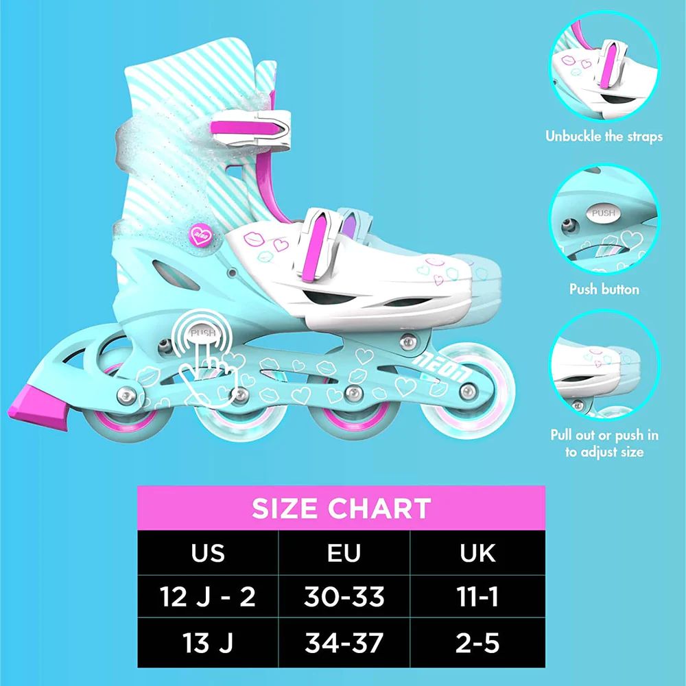 YVolution Neon Inline Skates Teal Pink