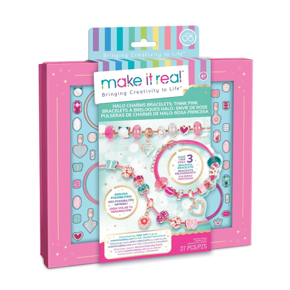 Make It Real Halo Charms Bracelets Pink