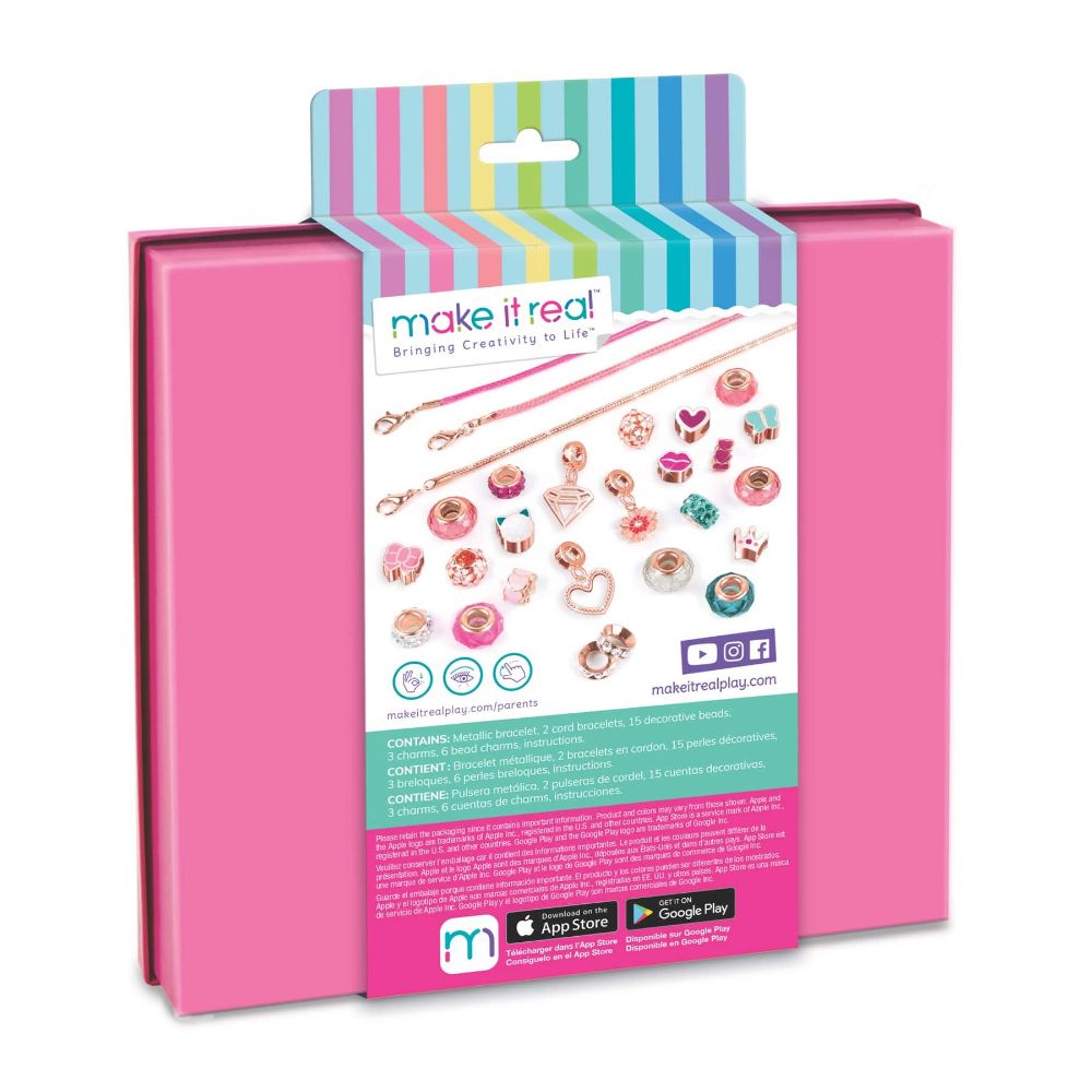 Make It Real Halo Charms Bracelets Pink
