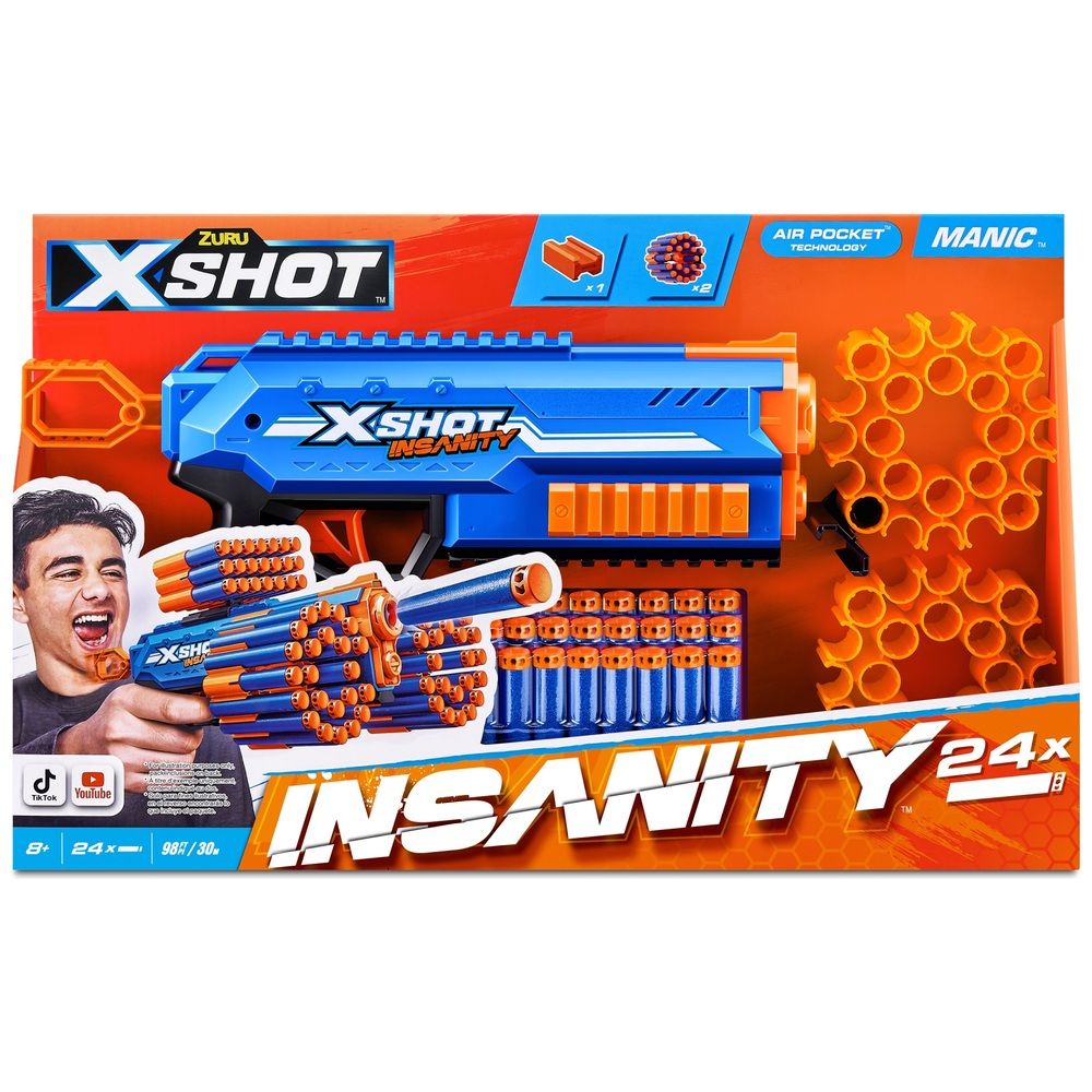 X-Shot Insanity Manic with 24 Darts