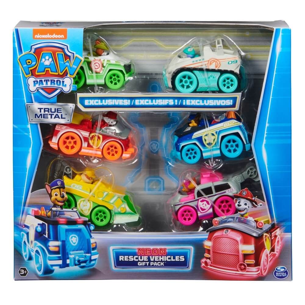 Paw Patrol True Metal Neon Rescue Vehicles Gift Pack