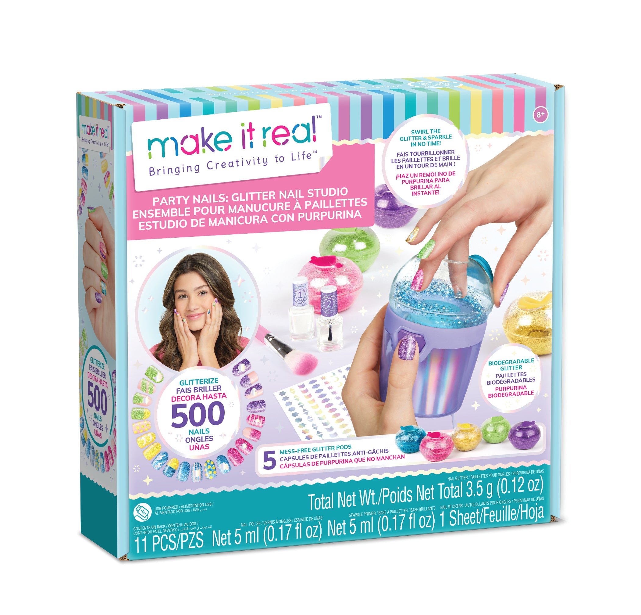Make It Real Party Nails Glitter Design Set Make It Real Party Nails Glitter Design Set