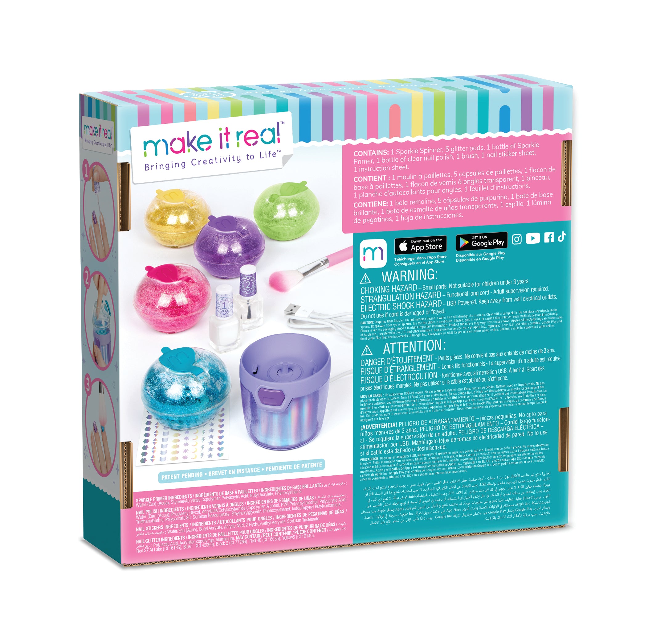 Make It Real Party Nails Glitter Design Set Make It Real Party Nails Glitter Design Set