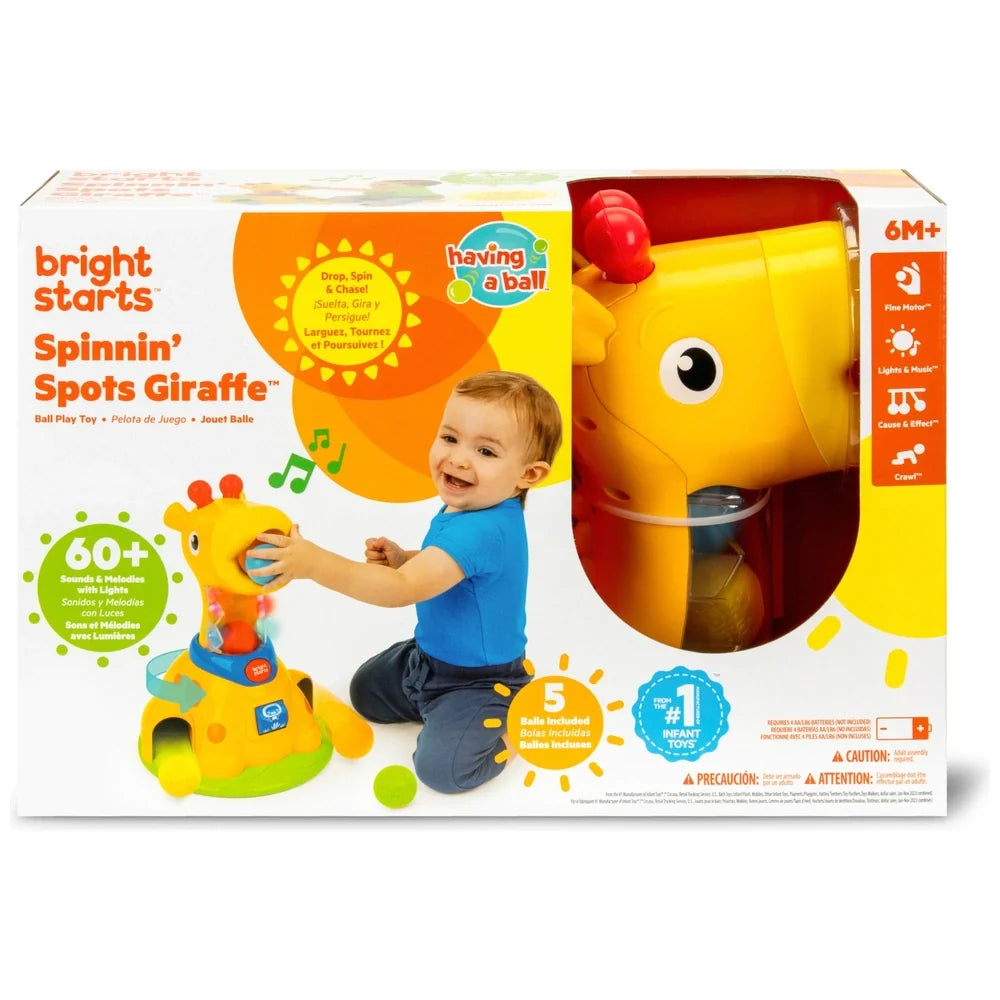 Bright Starts Spinnin Spots Giraffe Ball Play Toy