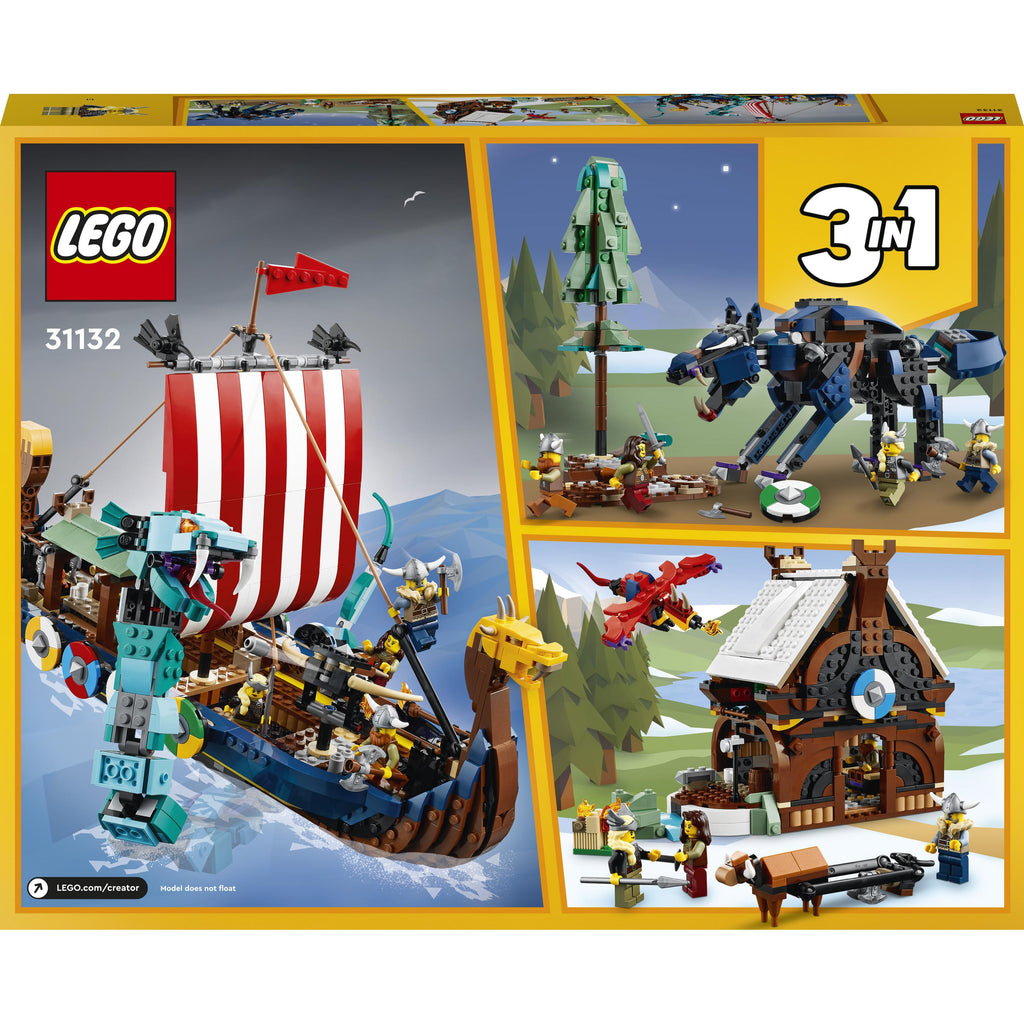 31132 Creator Viking Ship and the Midgard shops Serpent