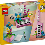 LEGO Typewriter With Flowers