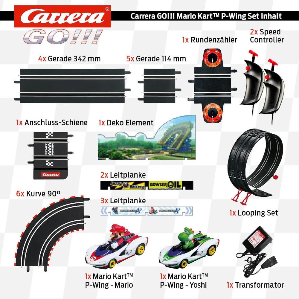 Carrera Go! Mario Kart P-Wing Slot Car Set 4.9M