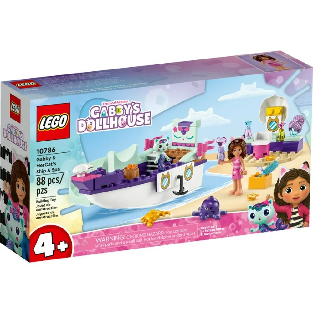 Lego Gabby & MerCatâ€™s Ship & Spa 10786 Building Toy Set (88 Pieces)