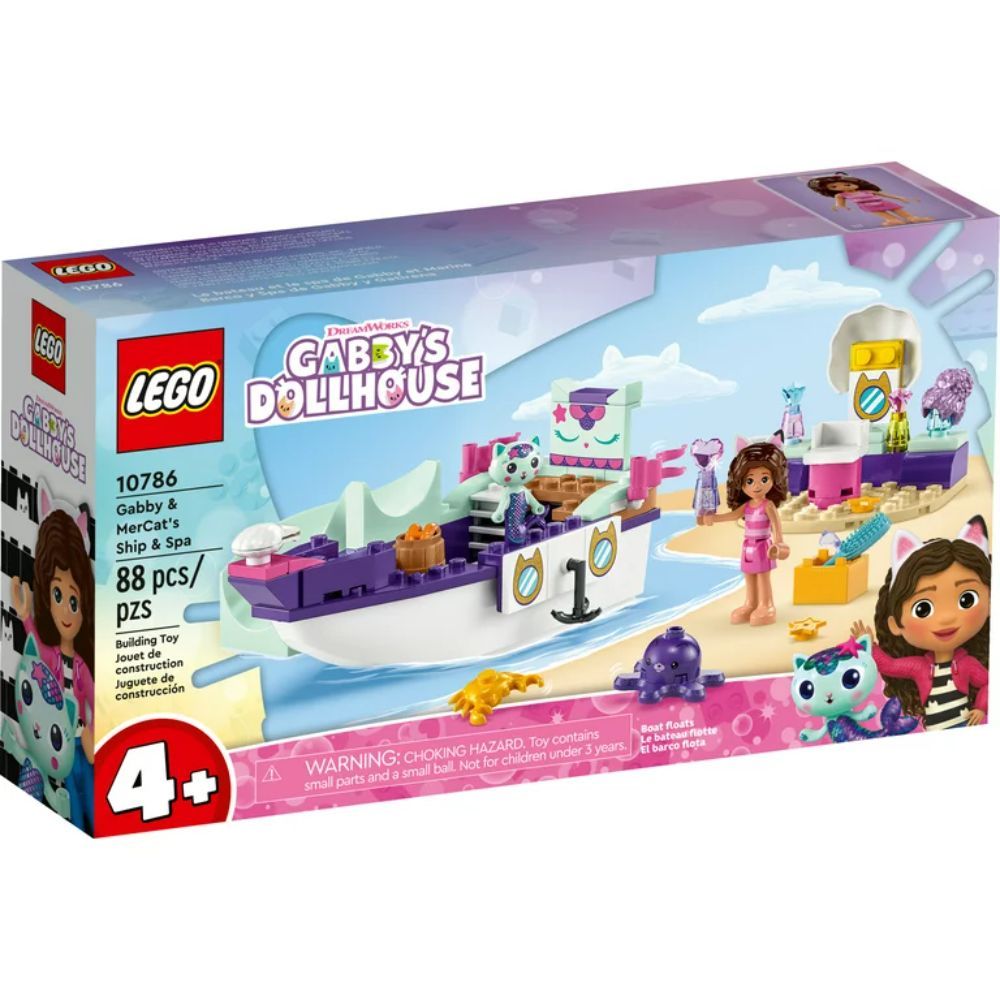Lego Gabby & MerCat’s Ship & Spa 10786 Building Toy Set (88 Pieces)