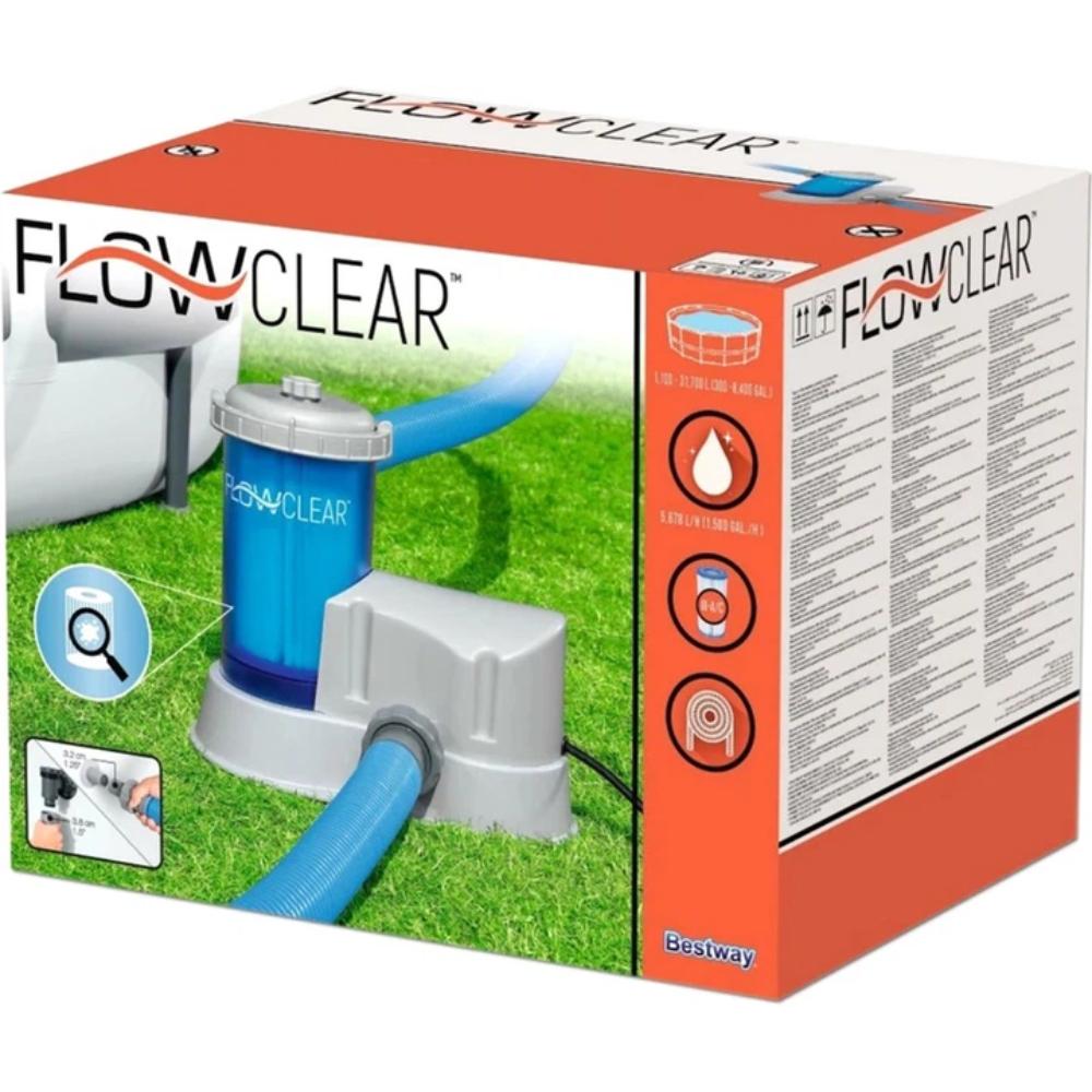 Bestway Flowclear Transparent Filter Pump 1500Gal Bestway Flowclear Transparent Filter Pump 1500Gal