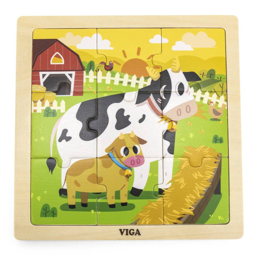 Viga Wooden 9 Piece PuzzleCow Viga Wooden 9 Piece PuzzleCow