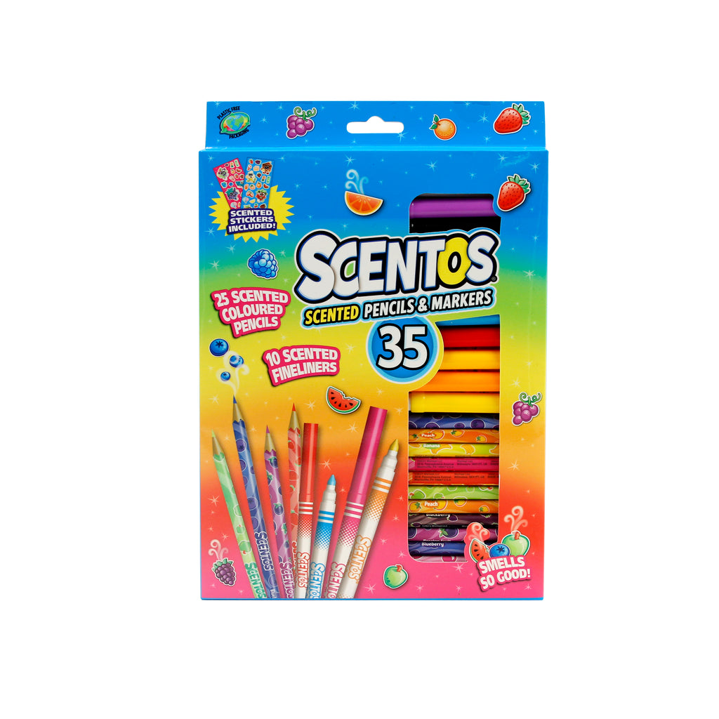 Scentos 35 Fine Line Markers & Coloring Pencils