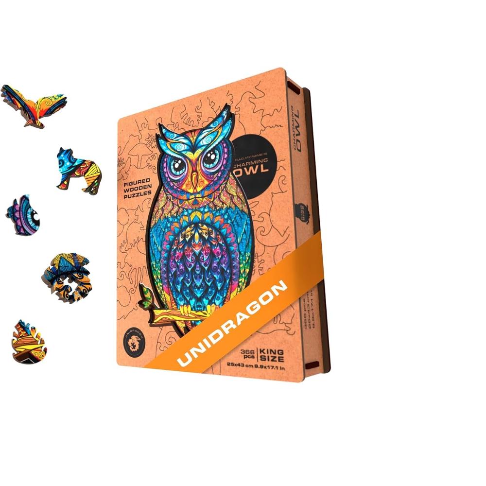 Unidragon Figured Wooden Puzzle Charming Owl Size King Size