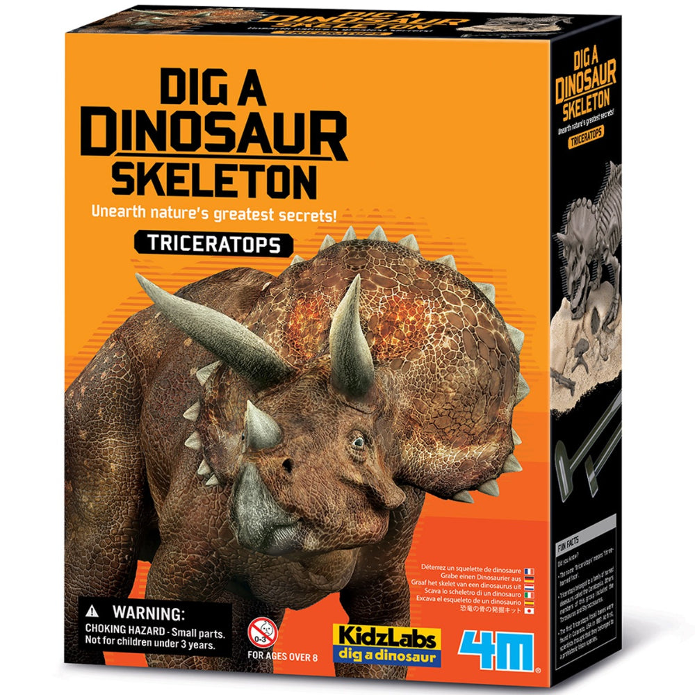 4M KidzLabs Dig A Dinosaur Skeleton Triceratops