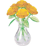 Crystal Puzzle Six Roses with Vase Yellow