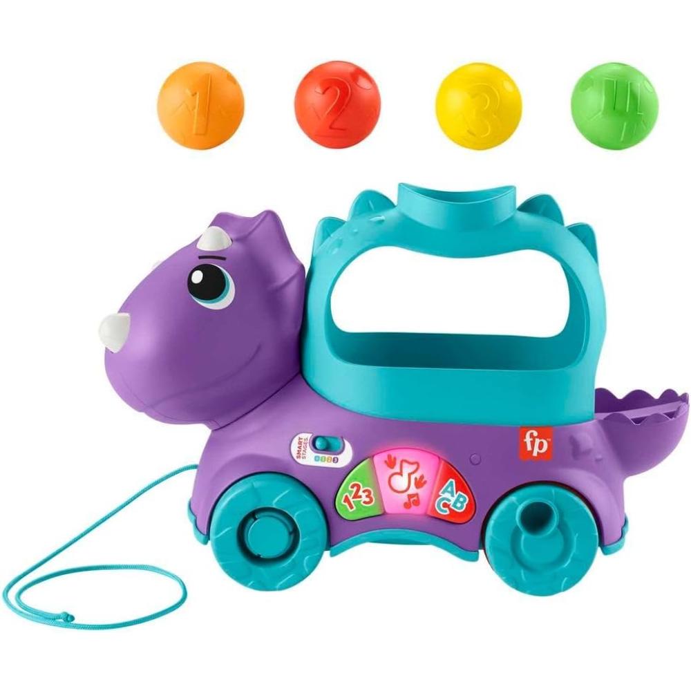 Fisher-Price Poppin’ Triceratops Interactive Ball Popper Pull Toy