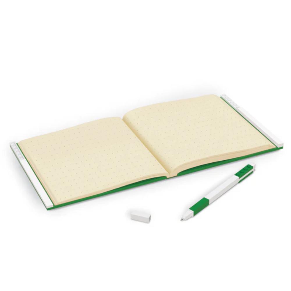 LEGO® IQ Locking Notebook with Gel Pen - Green