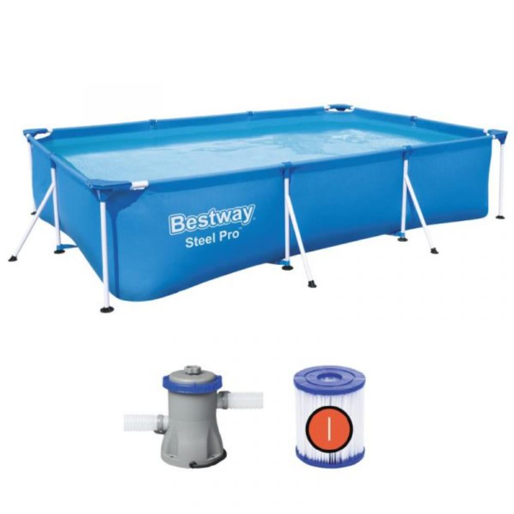 Bestway Steel Pro 9'10" x 6'7" x 26"/3.00m x 2.01m x 66cm Pool Set