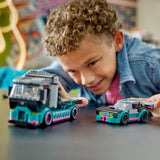 Lego Race Car and Car Carrier Truck