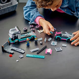 Lego Race Car and Car Carrier Truck