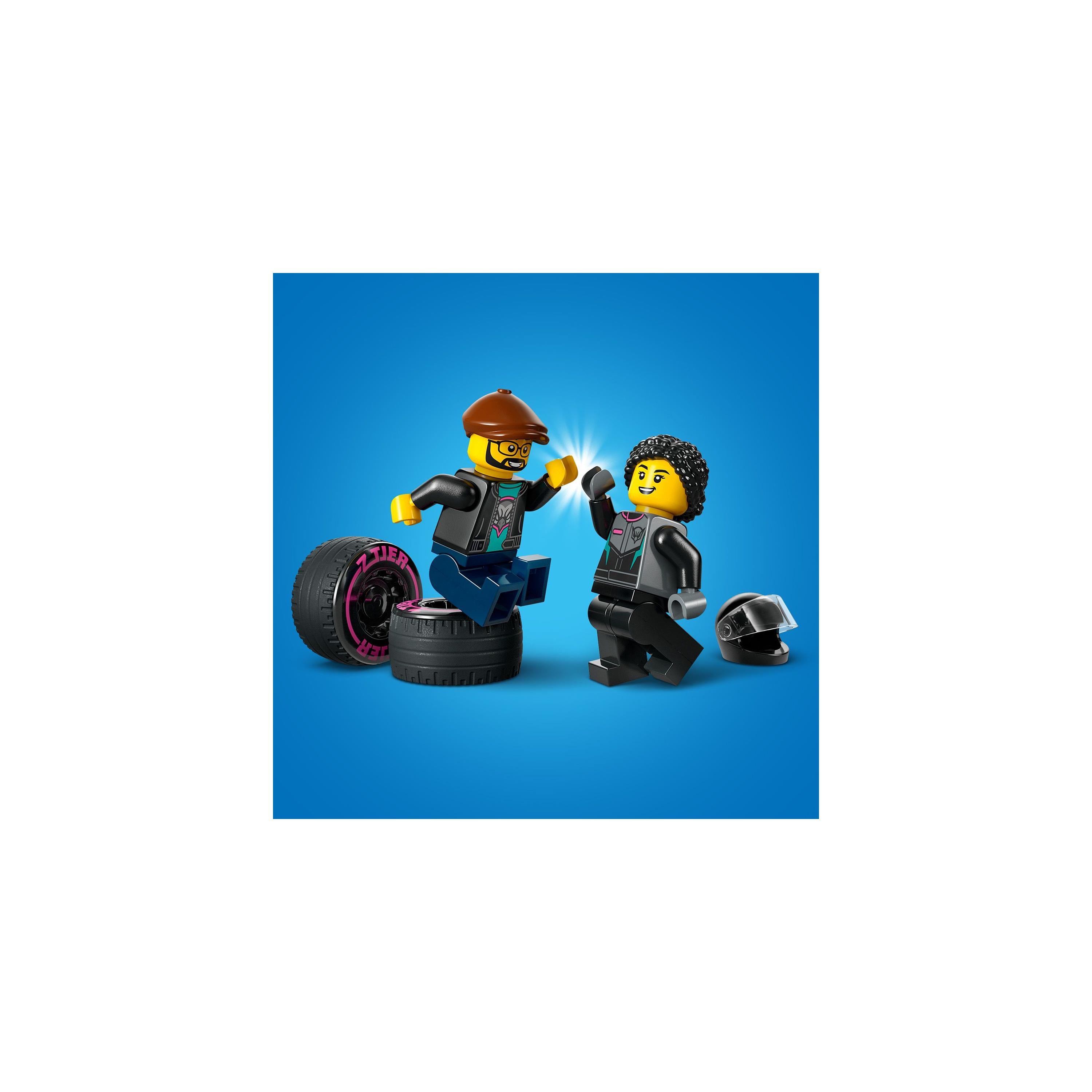 Lego Race Car and Car Carrier Truck