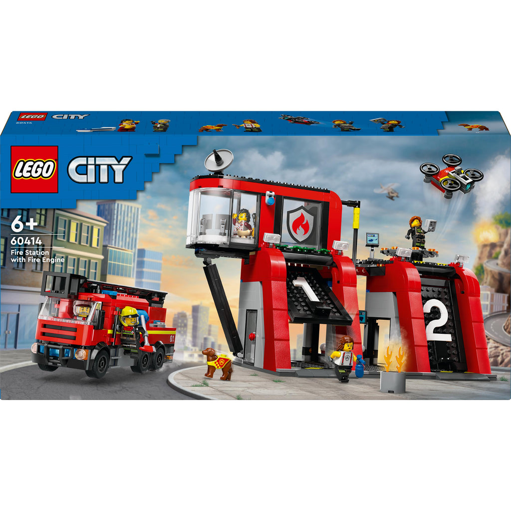 Lego Fire Station with Fire Truck