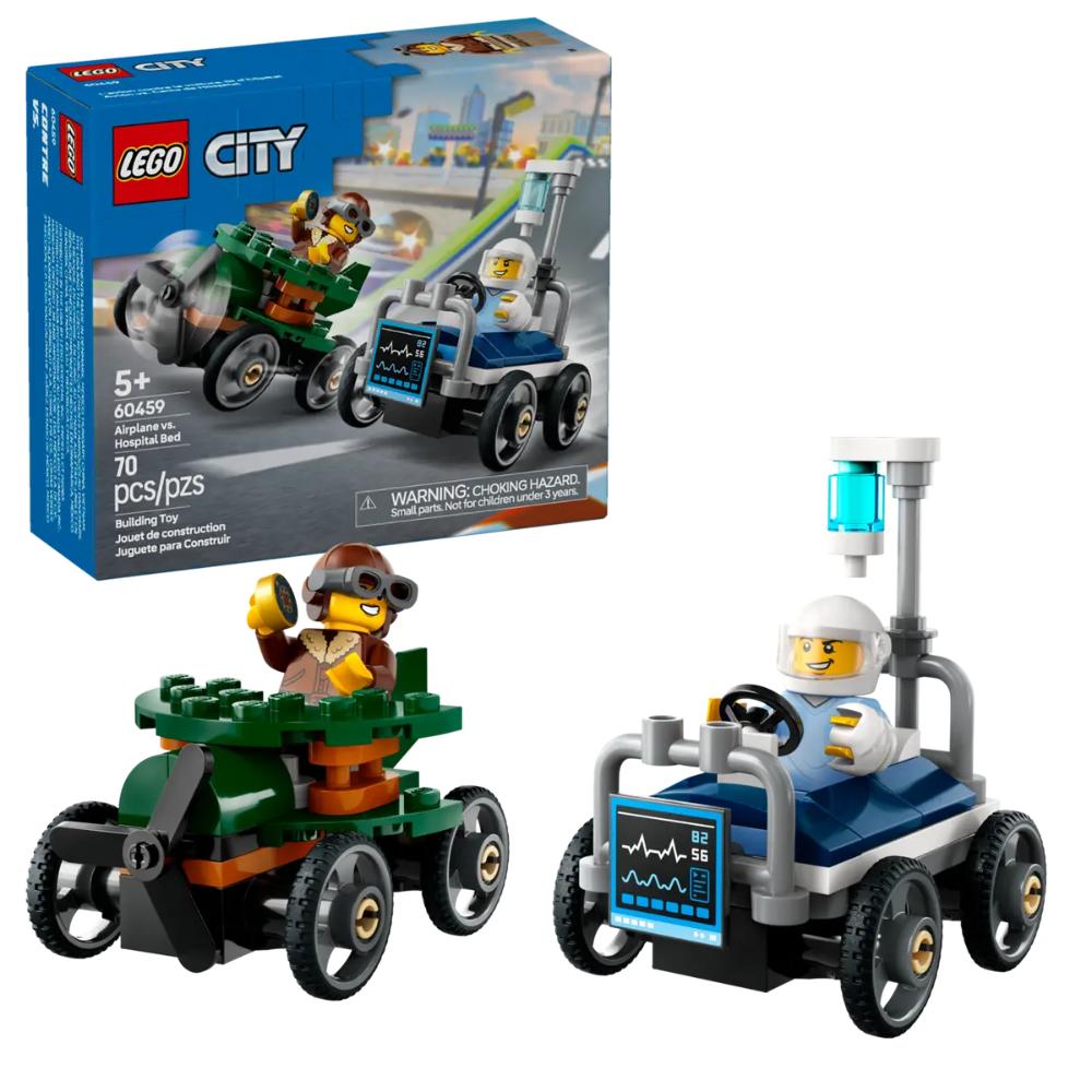 Lego Airplane vs. Hospital Bed Race Car Pack