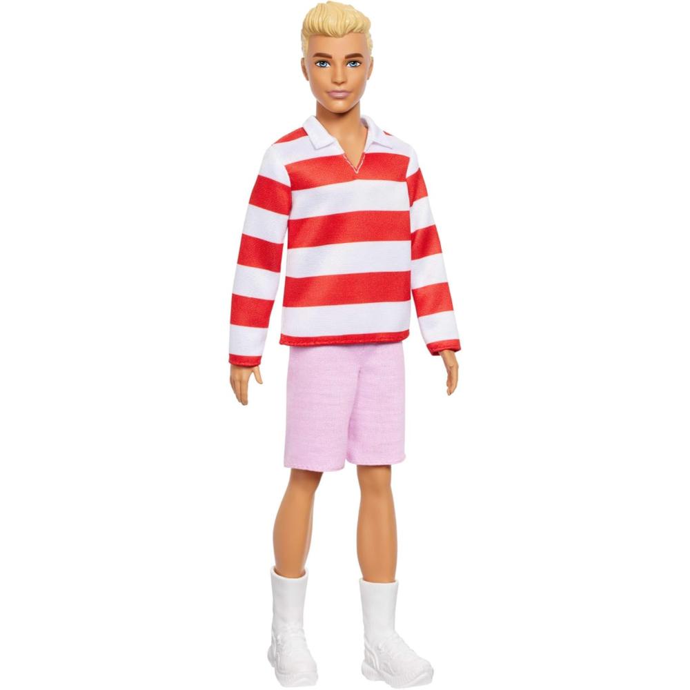 Barbie Fashionistas Ken Doll in Red Striped Top And Pink Shorts Barbie Fashionistas Ken Doll in Red Striped Top And Pink Shorts