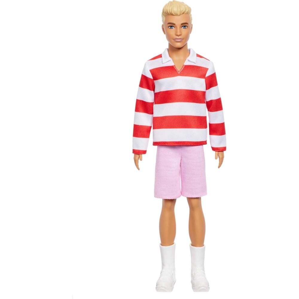 Barbie Fashionistas Ken Doll in Red Striped Top And Pink Shorts Barbie Fashionistas Ken Doll in Red Striped Top And Pink Shorts