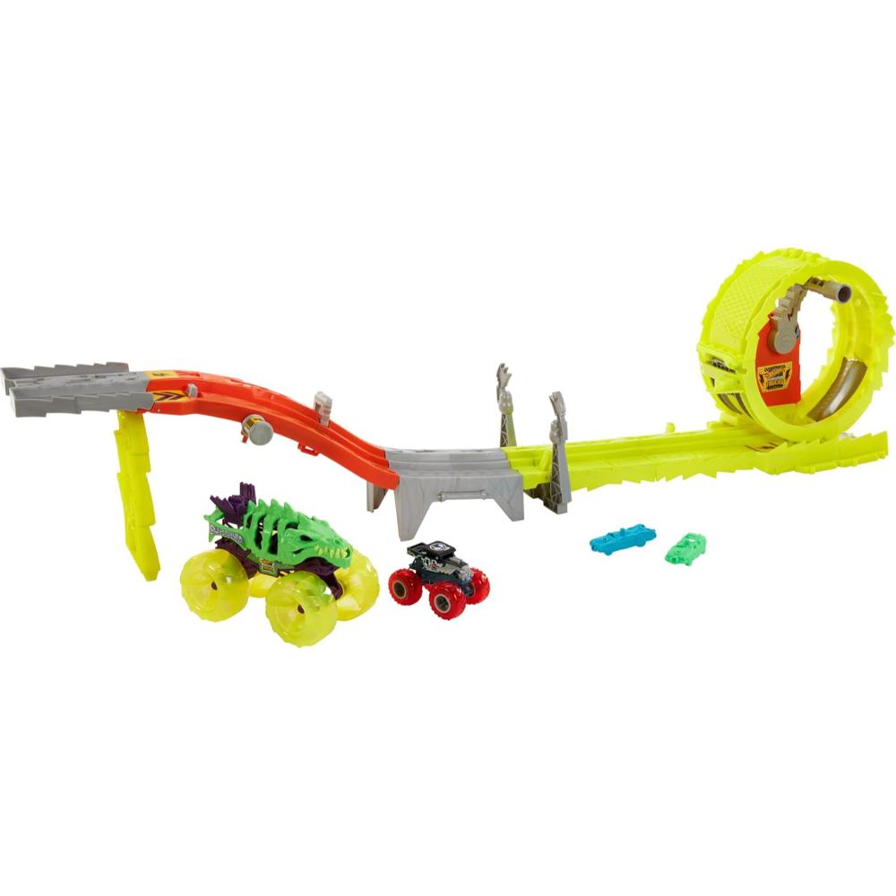 Hot Wheels Monster Trucks Power Smashers Charge & Chase Challenge Track Set