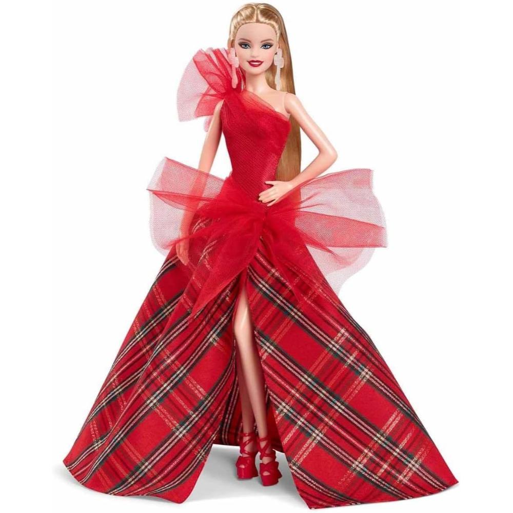 Barbie Signature Holiday Doll Blonde in Gown with Plaid Skirt Barbie Signature Holiday Doll Blonde in Gown with Plaid Skirt