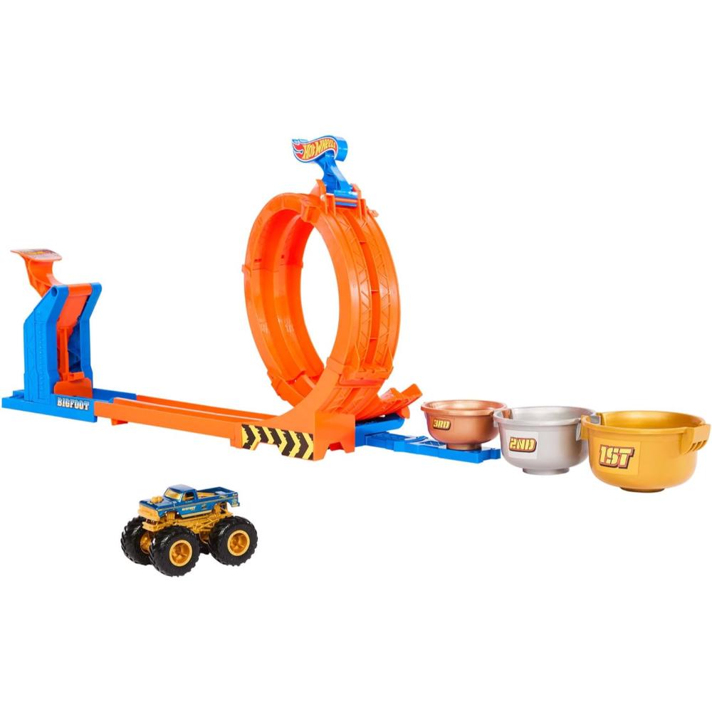 Hot Wheels Monster Trucks Loop & Flip Trophy Challenge Playset Hot Wheels Monster Trucks Loop & Flip Trophy Challenge Playset